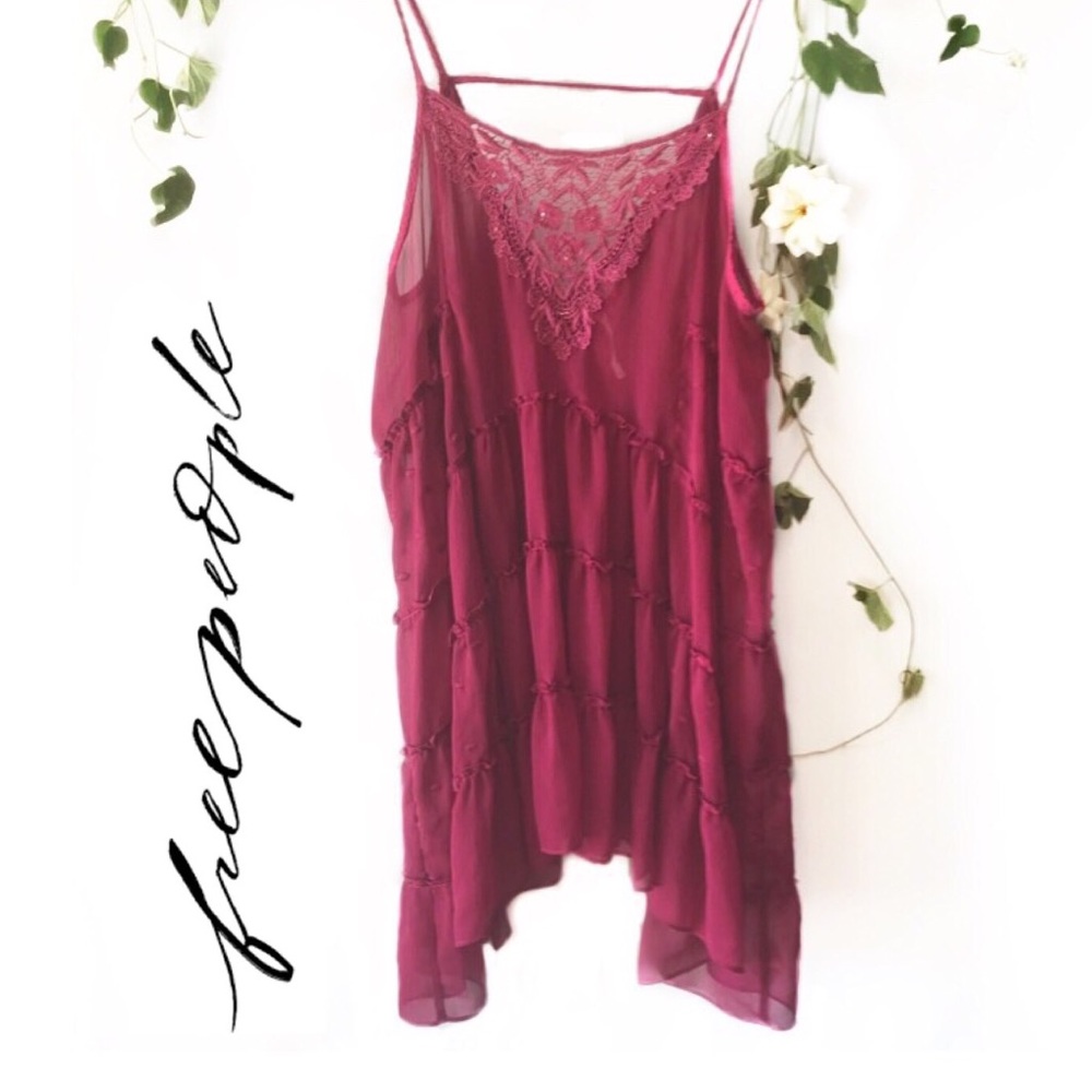 Free People Magenta Pink Slip Dress